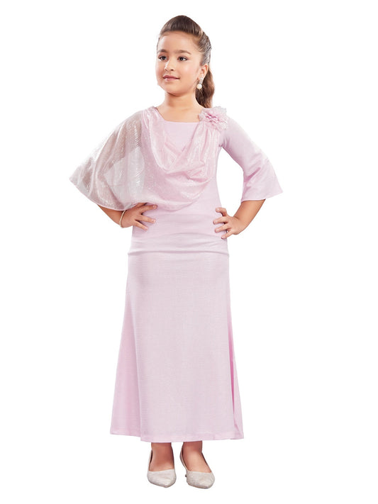 Stylish Pink Long Midi Gown #6336