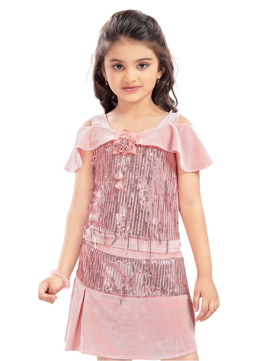 Pink Party Wear Top and Skirt #7749