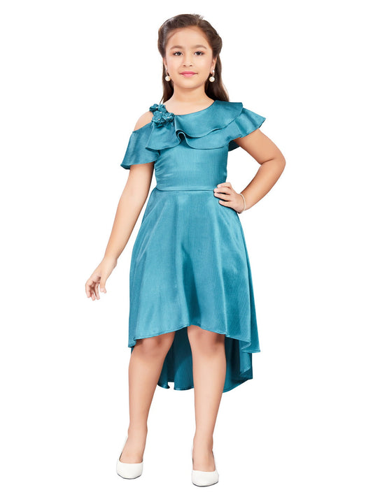 Blue 3/4th Frock for Girls #6410