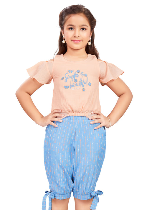Peach Top With Short Paddle Pant #1491