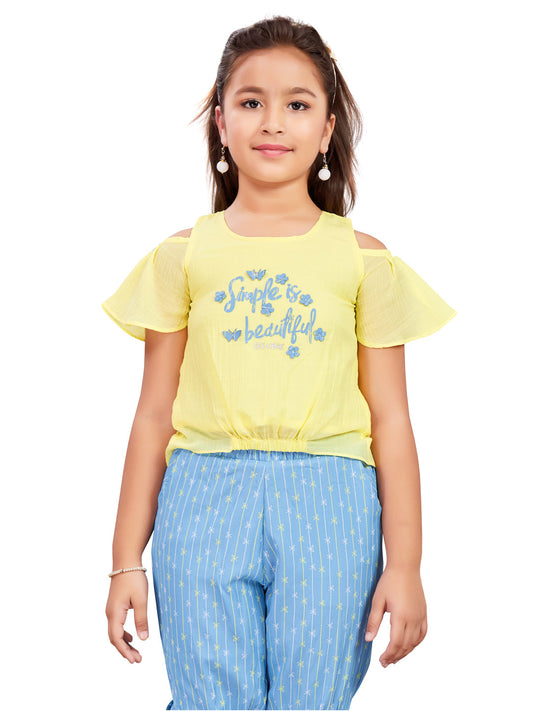 Yellow Top With Short Paddle Pant #1491