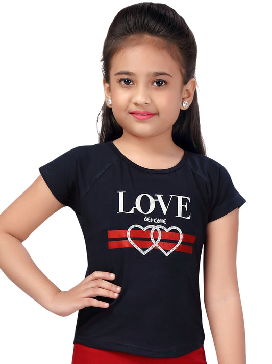 Navy Top With Plotter Cut Love Design #2069
