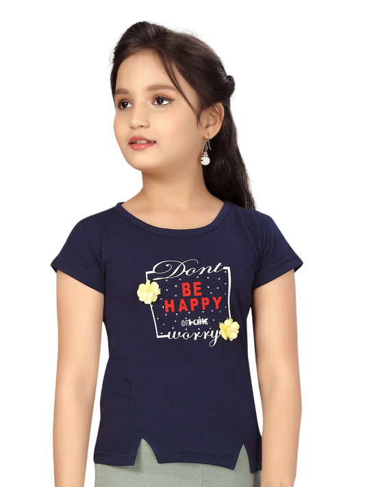 Navy Cotton Top With Plotter Cut Design #2062