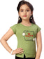 Green Cotton Top With Plotter Cut Design #2062