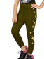 Green Leggings with Stars Screen Printed on Side #5007