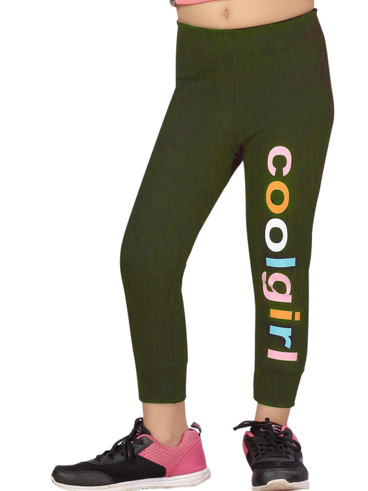 Green Coolgirl - Graphic Printed Jeggings #5006